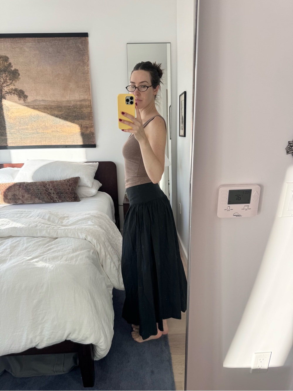 NA-KD black drop waist maxi skirt